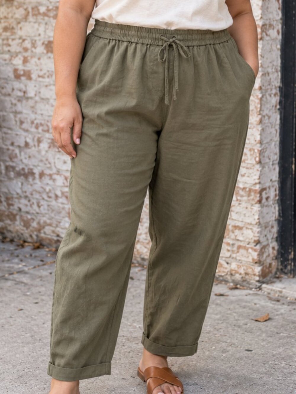 J. Crew Women's Linen Blend Drawstring Pants, Sz 20, NWOT Coastal Gorpcore
